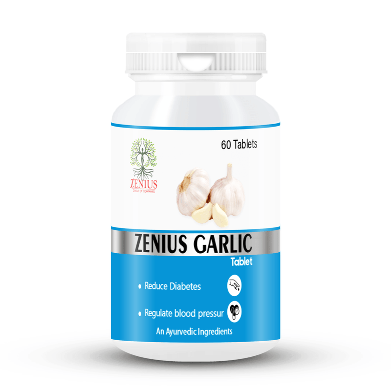 Zenius Garlic Tablets - Supplement for Heart Health, Detoxification, and Immune Boost - 60 Tablets