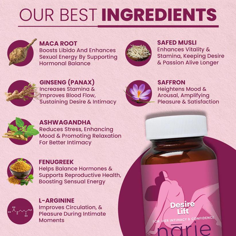 Zeroharm Narie Desire Lift Capsules - 60 Capsules