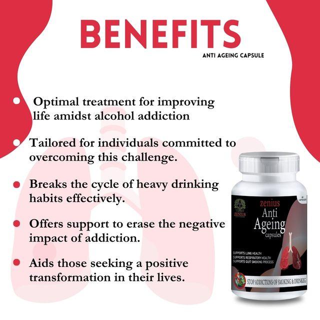 Zenius Anti Ageing Capsules - Alcohol De addiction Medicine, Nasha Mukti Ki Dawa in Ayurveda - 60 Capsules