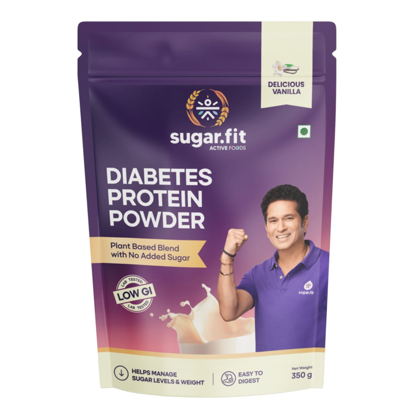 Sugar.Fit Diabetes Protein Care Powder Vanilla - 350gm
