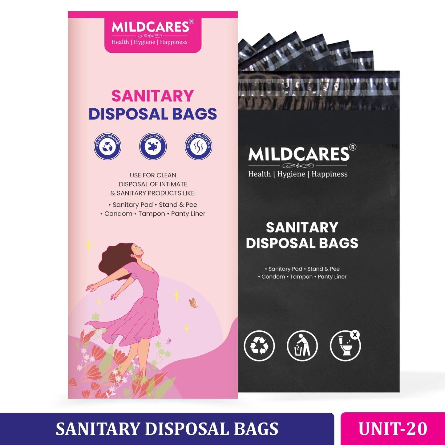 MildCares Sanitary Disposable Bags for Sanitary Pad Disposal