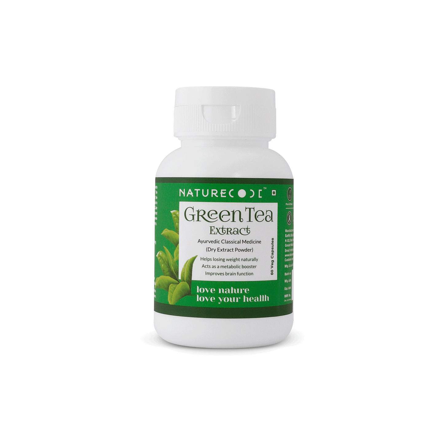 Nature Code Green Tea Extract Capsule - 60 Veg Capsules