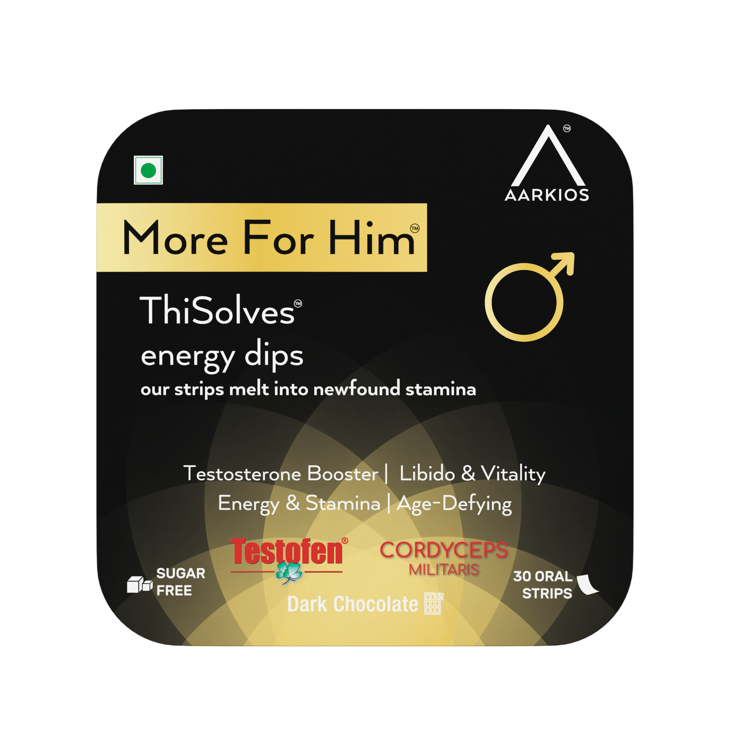 Aarkios More For Him ThiSolves I Disintegrating Strip Dark Chocolate Sugar Free - 30 Oral Strip
