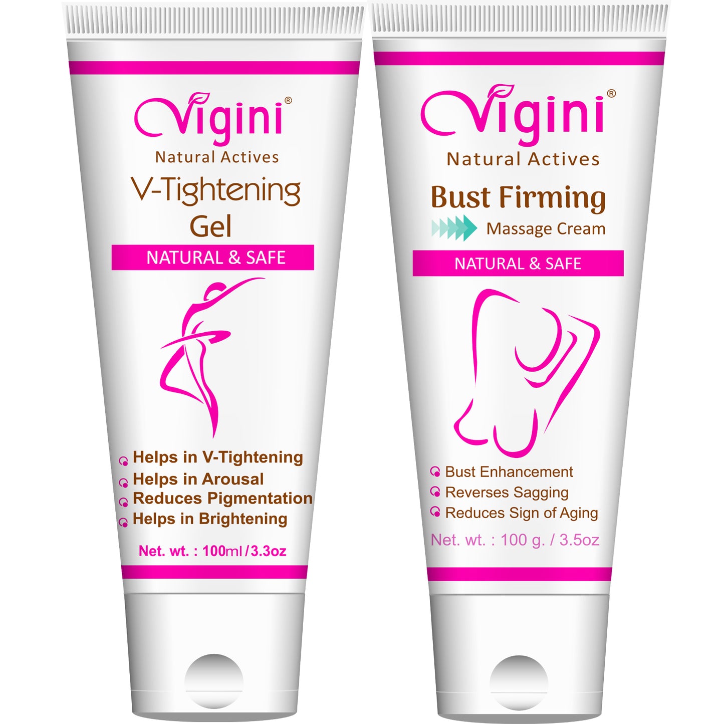 Vigini Vaginal V Tightening Lightening Moisturizing Gel + Bust Firming Breast Enlargement Cream