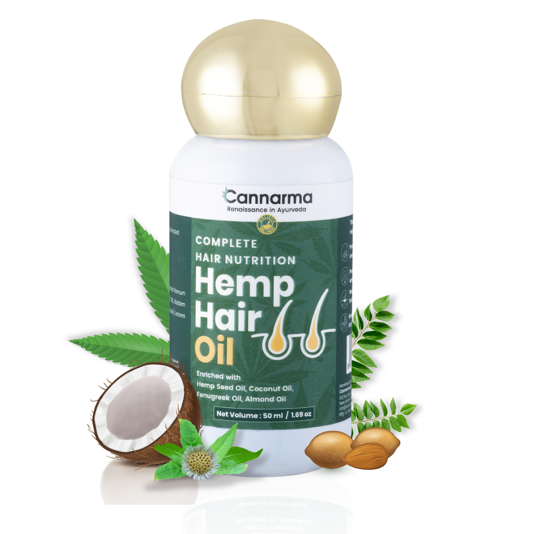 Cannarma Hemp Hair Oil With Coconut & Almond | Omega 3 & 6, Vitamin E | For Nourishes, Moisturizes & Hydrates Hair - 50ml