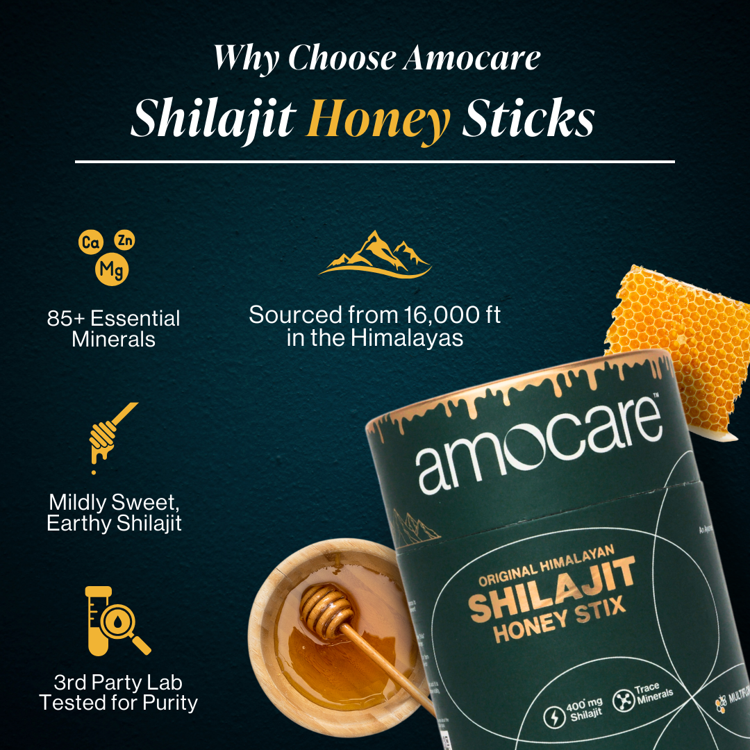 Amocare Shilajit Honey Sticks - 30 Sticks