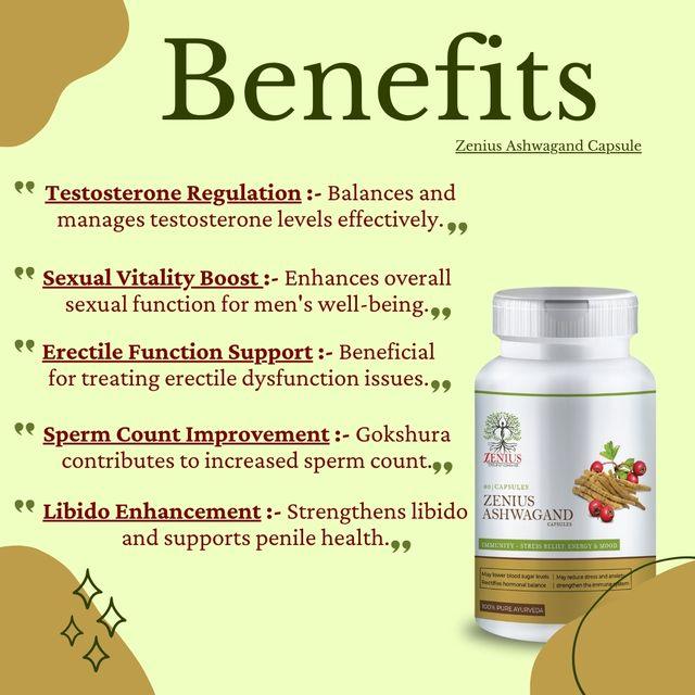 Zenius Ashwagand Capsules - Ashwagandha Capsules for Immunity and General Wellness - 60 Capsules
