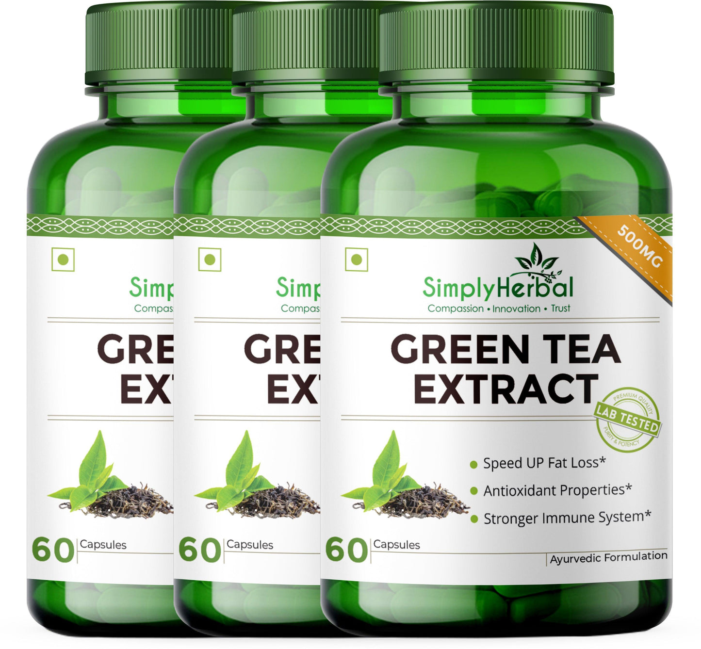 Simply Herbal 500 Mg Green Tea Extract Capsules