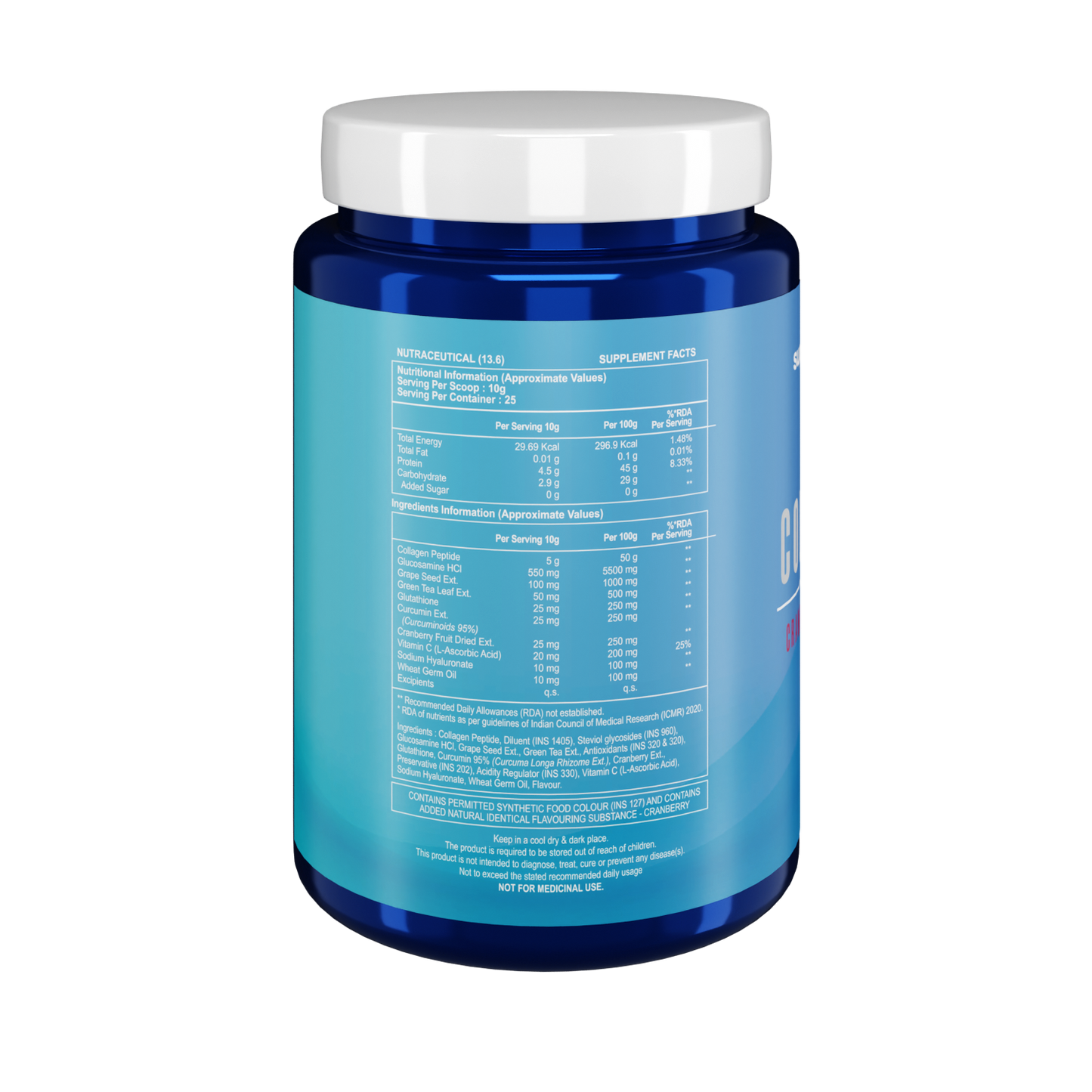 Suppliment.in Collagen Powder with Stevia (Cranberry Flavour) – 250g