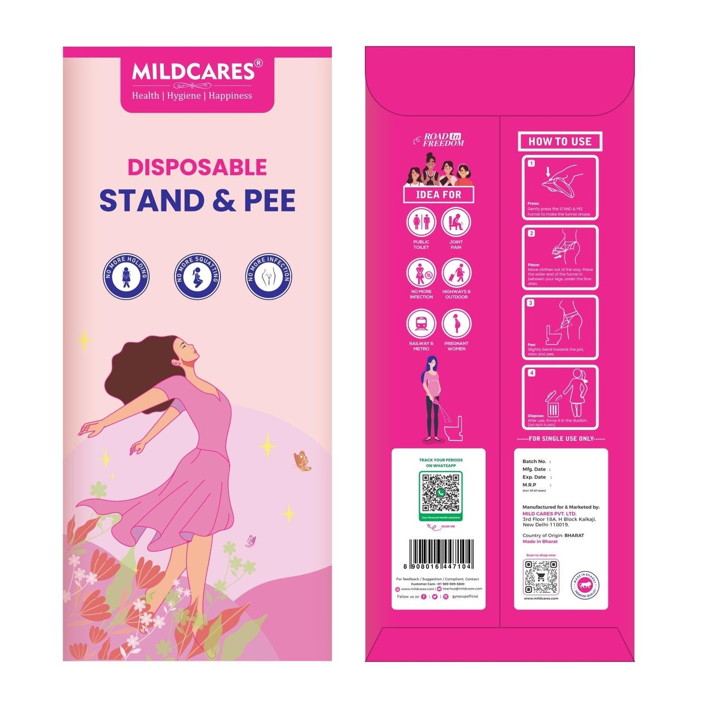 MildCares Disposable Stand & Pee Female Urination Device for Women