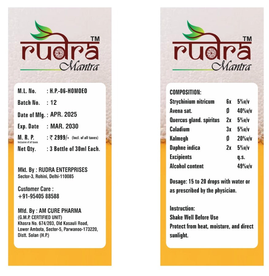 Rudra Mantra Alnico Drops - 30 ML x3 Bottles inside This Kit