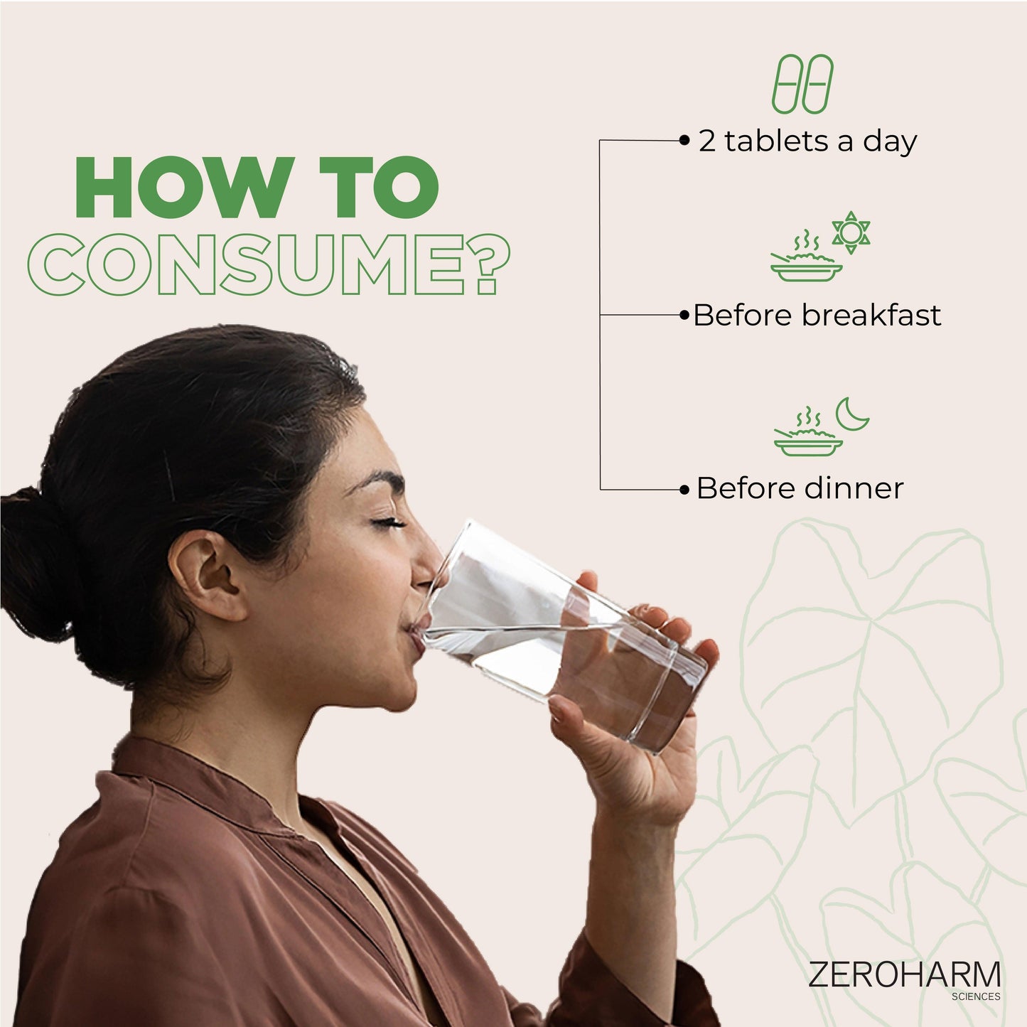 ZEROHARM Holistic Shatavari - Supports Lactation (Breast Milk), Hormonal Balance, Reproductive Health, Immunity & Stress Relief - Ayurvedic Wellness for Women - Nano Formulated 60 Veg Tablets