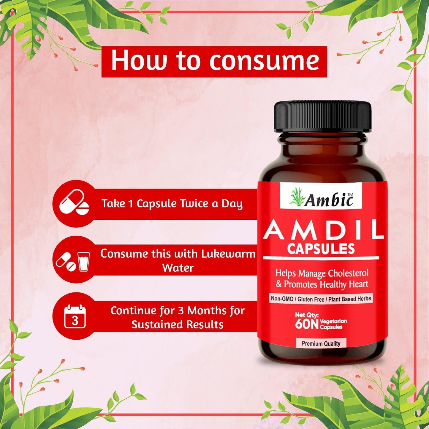 Ambic Amdil Vegetarian Capsule (60 Each)