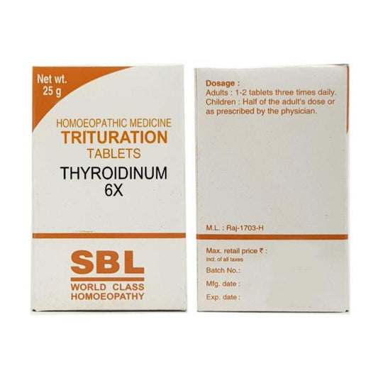 SBL Thyroidinum Trituration Tablet 6X - 25gm - Pack of 3