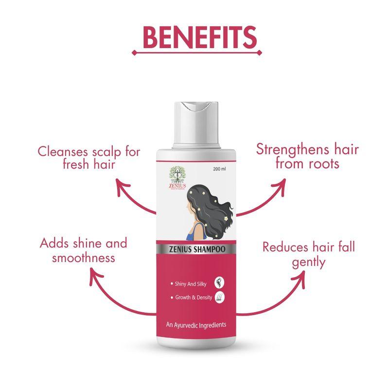 Zenius Shampoo - Herbal Shampoo for Clean, Strong, and Healthy Hair - 200ml Liquid