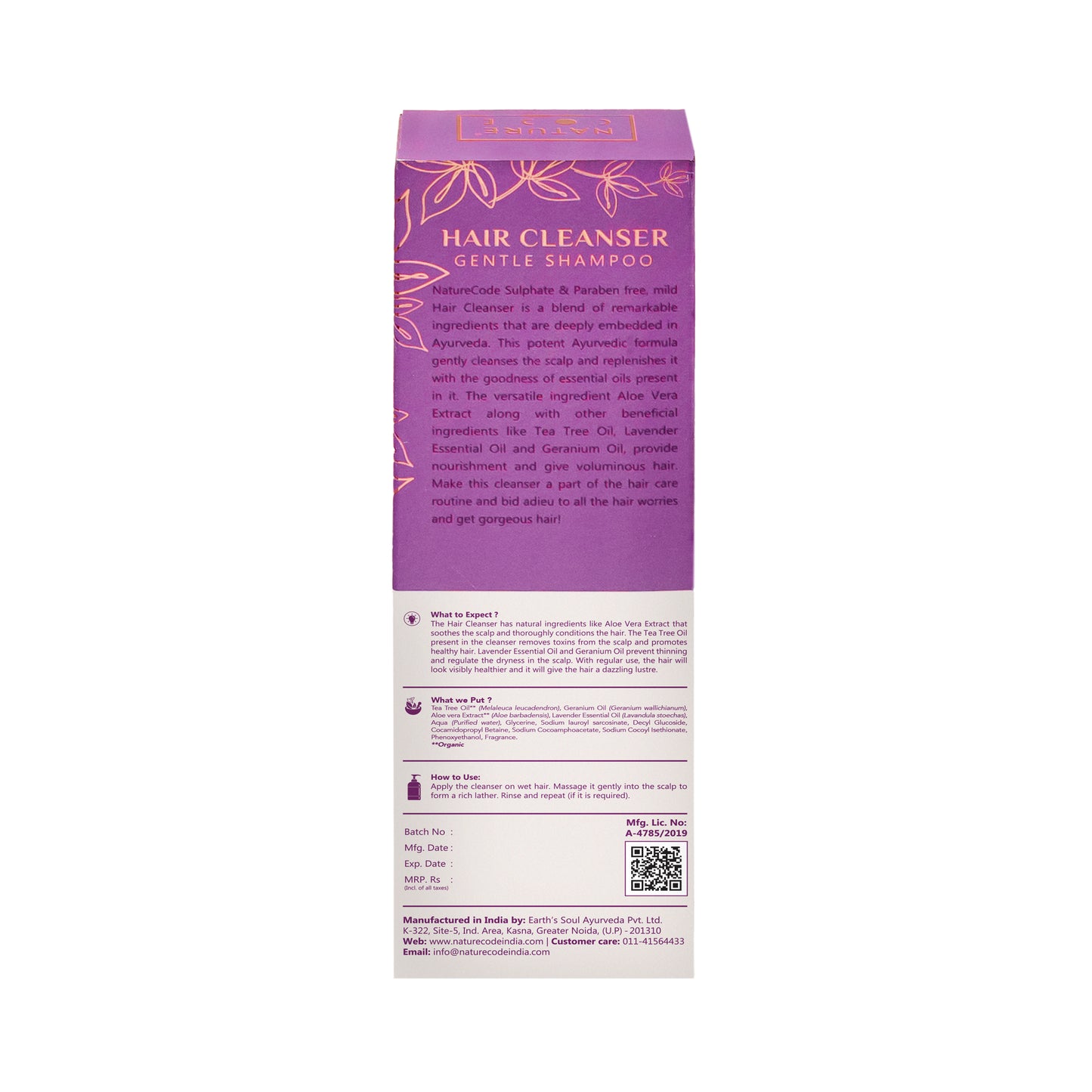 Nature Code Hair Cleanser Gentle Shampoo - 200ml