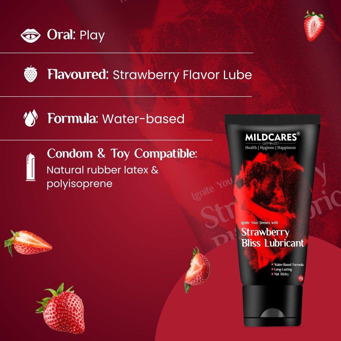 MildCares Strawberry Bliss Lubricant & Intimate Gel for Men & Women | Lubricant