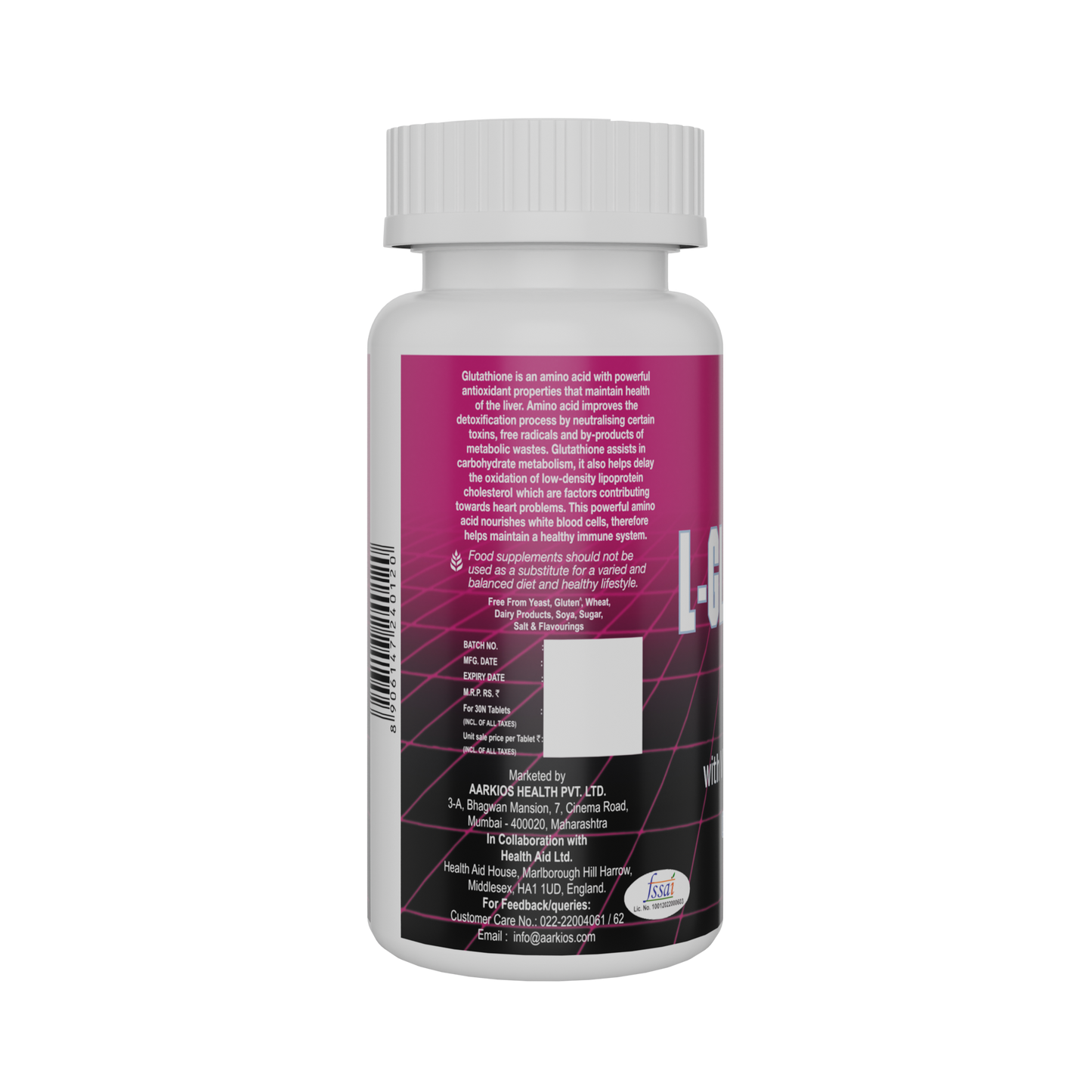 HealthAid L Glutathione 500mg Tablet