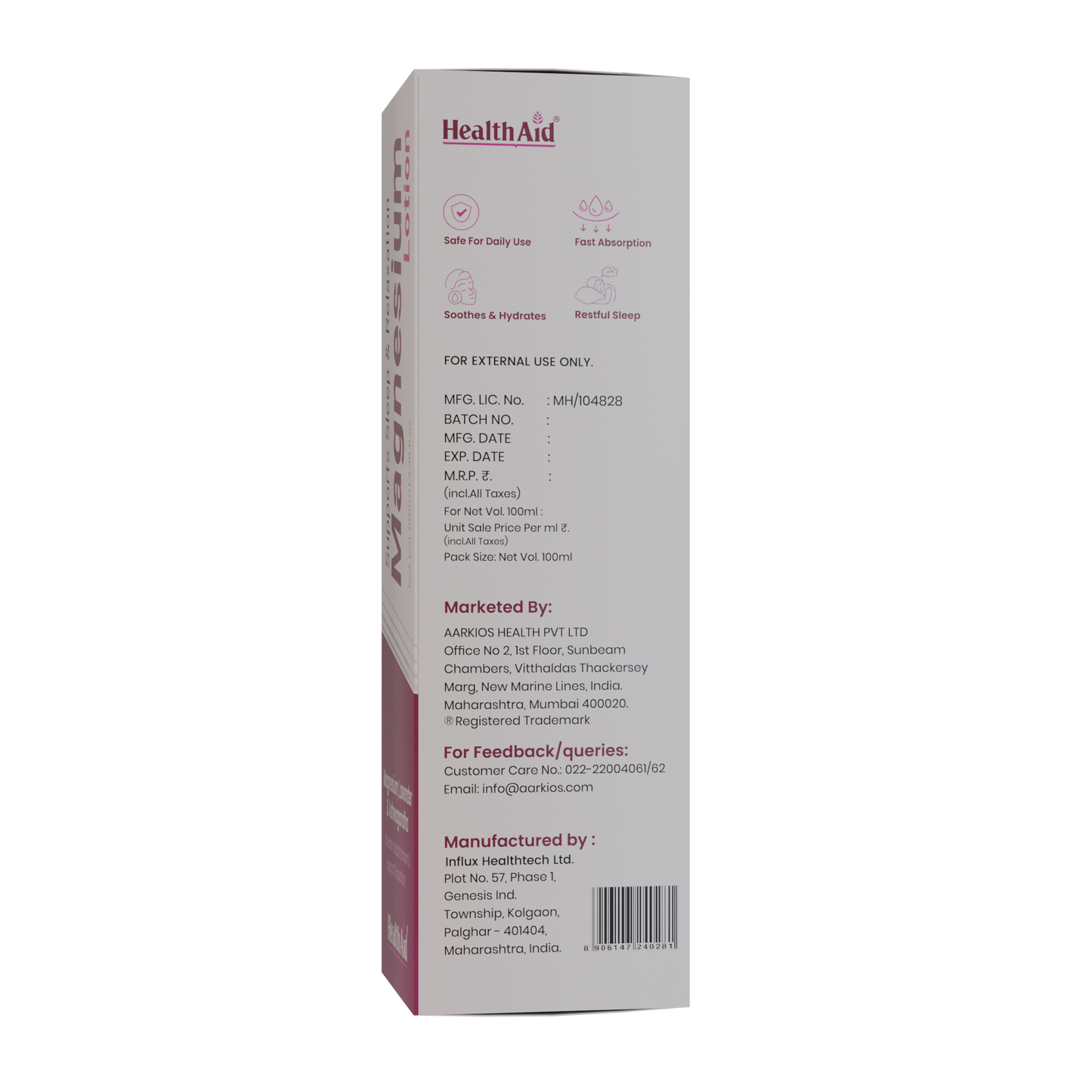 HealthAid Magnesium Sleep Body Lotion (100ml)