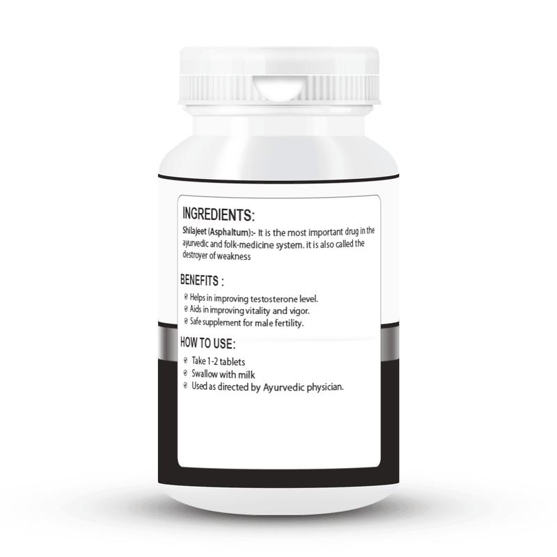 Zenius Shilajeet Tablets - Natural Energy and Stamina Boosters for Male and Female Wellness - 60 Tablets