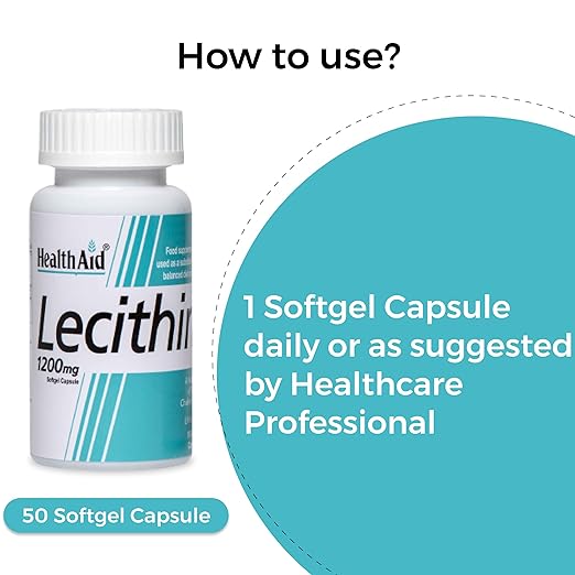 HealthAid Lecithin 1200 mg Soft Gelatin Capsule - 50 Soft Gelatin Capsule