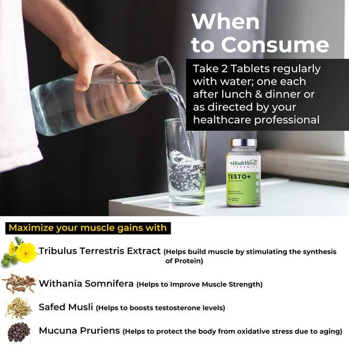 Health Veda Organics Testo+ Tribulus Terrestris Tablet