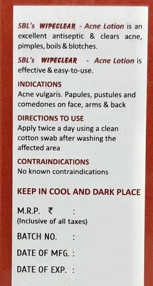 SBL Wipe Clear Acne Lotion - 30ml