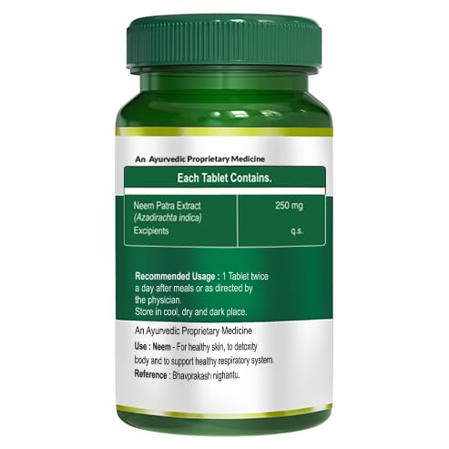 Pure Nutrition Neem Tablets | Natural Blood Purifier, Removes Toxins, Controls Acne & Pimples | Improves Skin Health | Supports Digestive & LIver Wellness, Detox | Boosts Immunity & Metabolism - 60 Tablets