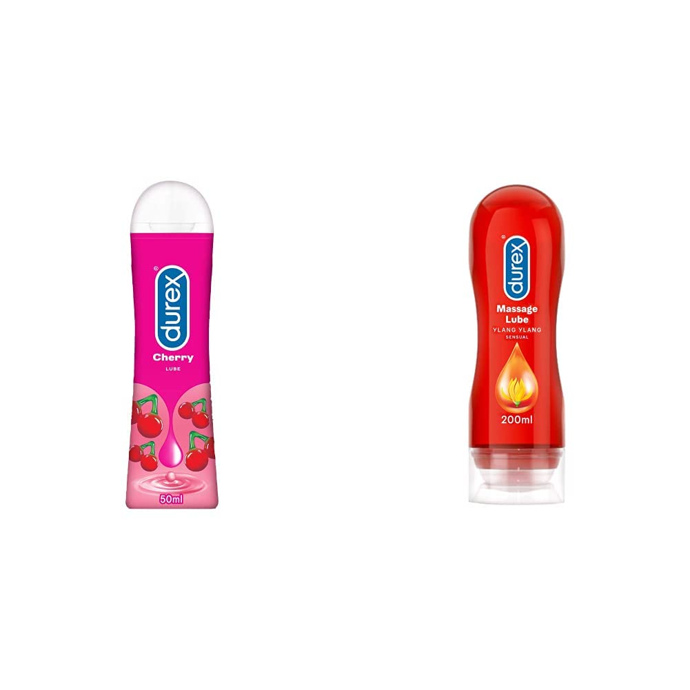 Durex Play Lubricant Gel, Cheeky Cherry - 50 ml & Durex Play Massage 2in1 Sensual - 200 ml