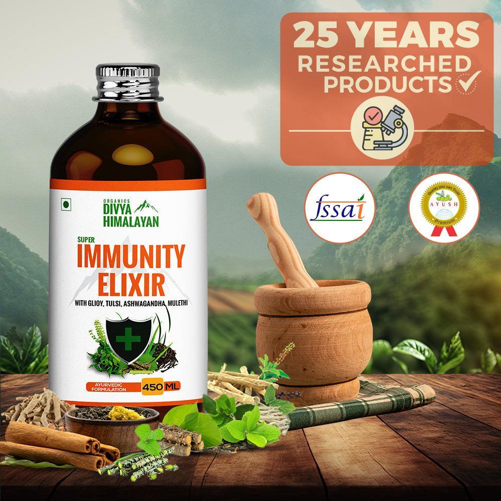Divya Himalayan Super Immunity Elixir - 450ml Elixir (Pack of 2 & 3)
