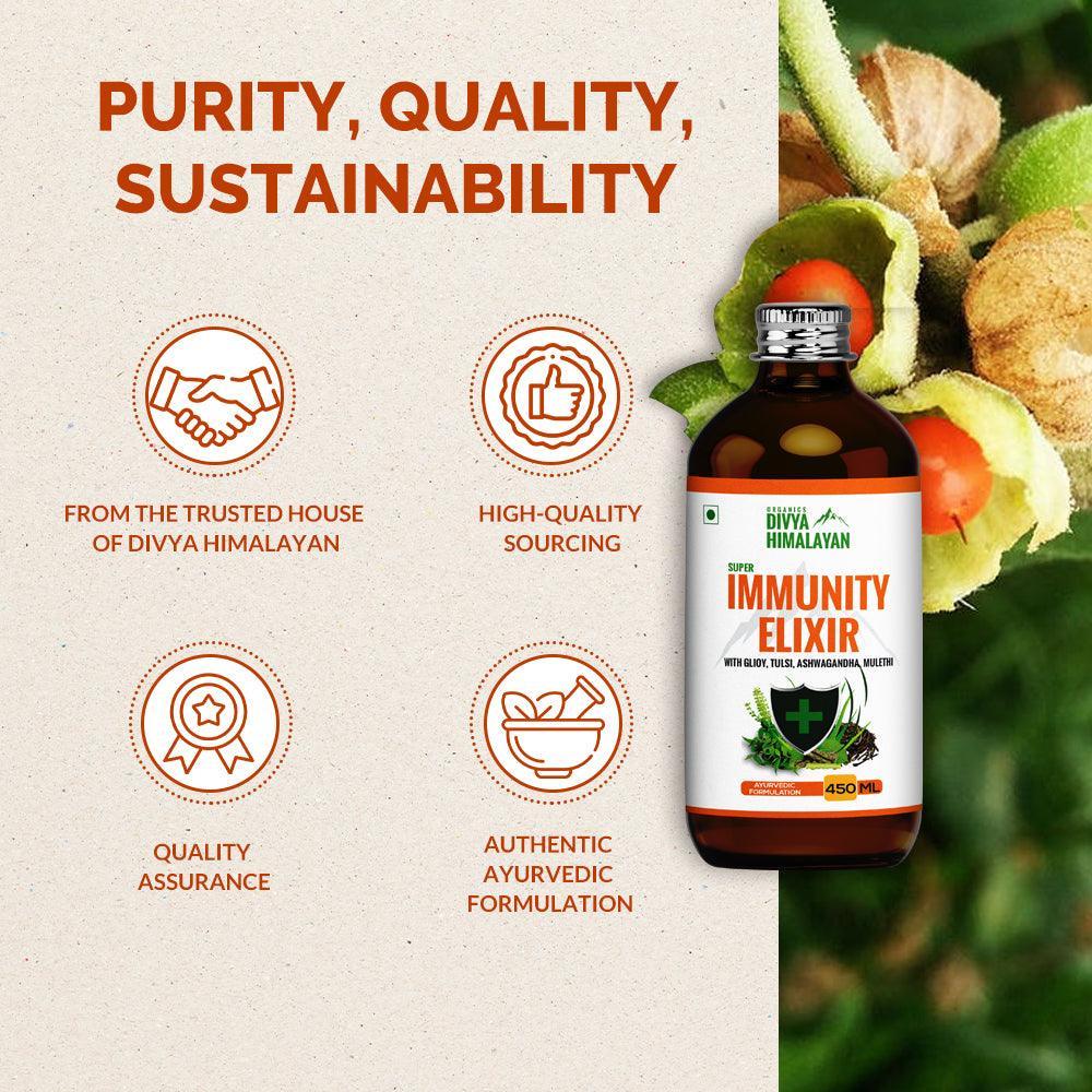 Divya Himalayan Super Immunity Elixir - 450ml Elixir (Pack of 2 & 3)