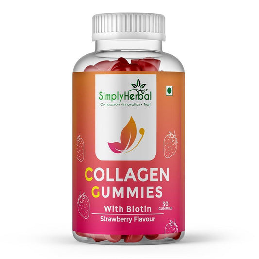 Simply Herbal Collagen Gummies with Biotin Strawberry - 30 Gummies
