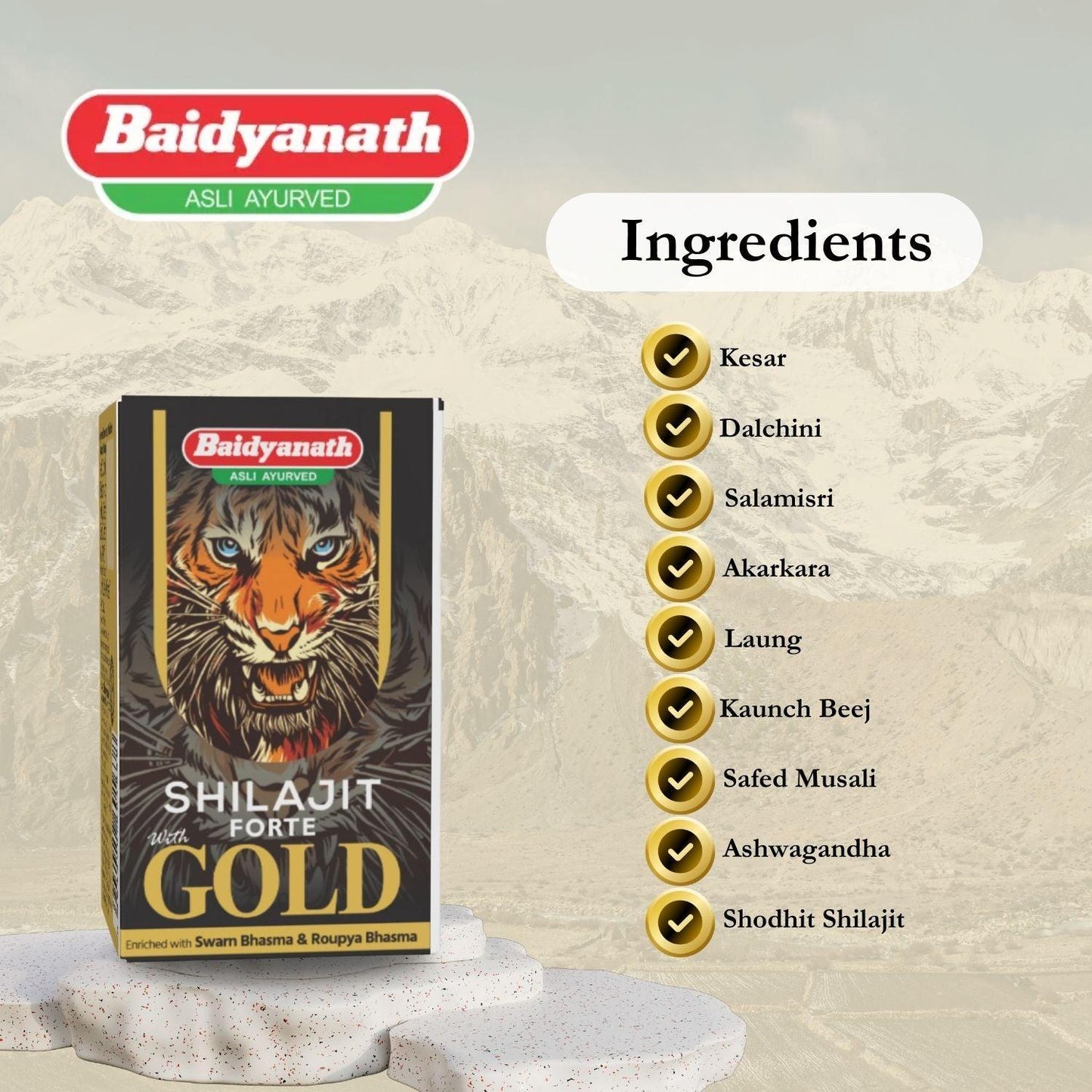 Baidyanath Jhansi Shilajit Forte With Gold