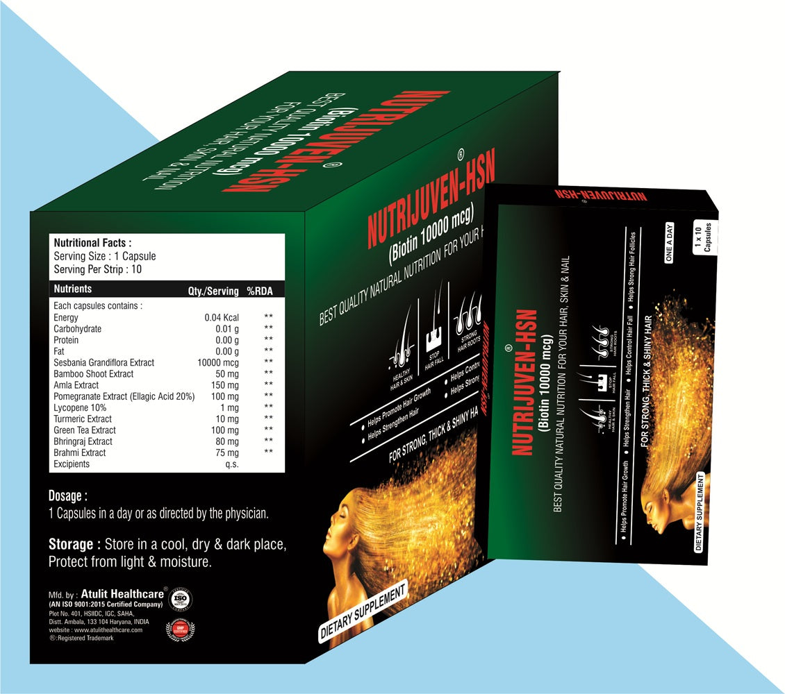 Bepop Bioscience Nutrijuven HSN Biotin 10000 mcg - Box