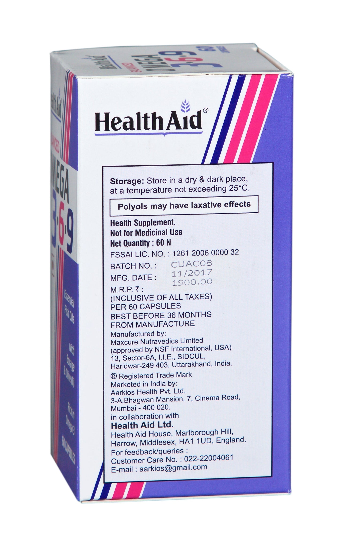 HealthAid Balanced Omega 3,6,9 Capsule - 60 Capsule