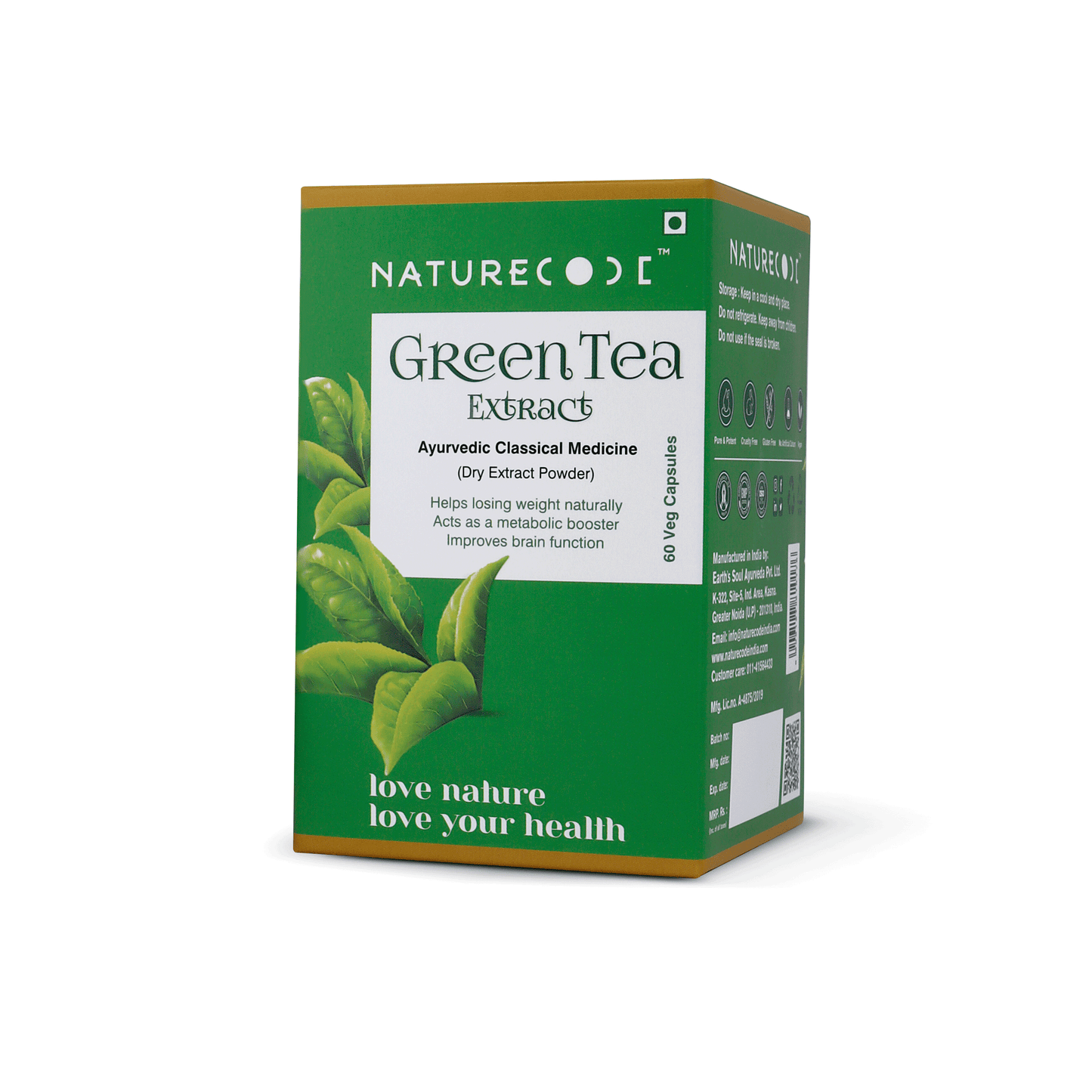 Nature Code Green Tea Extract Capsule - 60 Veg Capsules