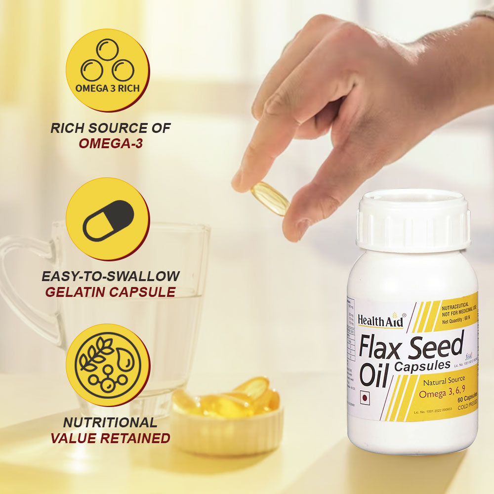 Healthaid Flaxseed 1000mg (Omega 3,6,9) Capsule - 60 Capsule