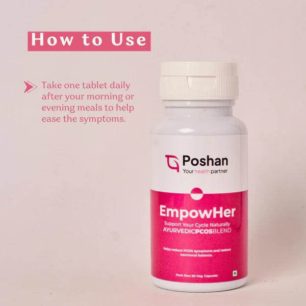 Poshan EmpowHer Capsules  PCOS/PCOS and PMS care Capsules - (Pack Of 60)
