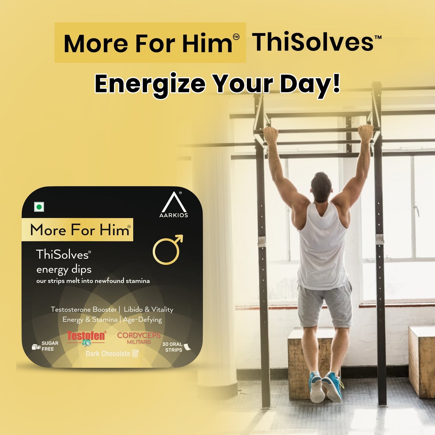 Aarkios More For Him ThiSolves I Disintegrating Strip Dark Chocolate Sugar Free - 30 Oral Strip