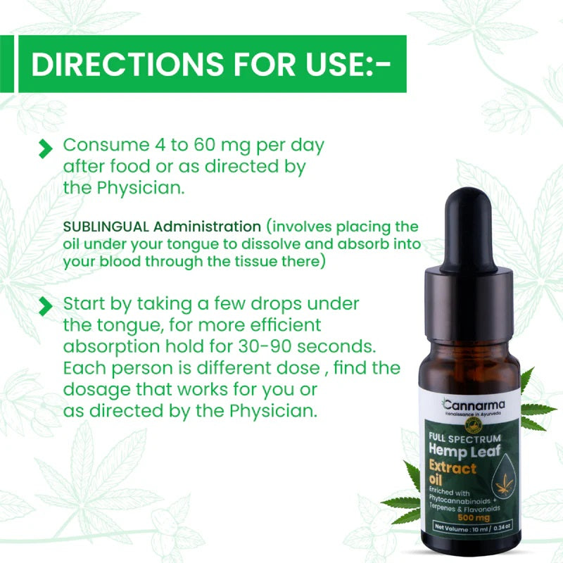 Cannarma Full Spectrum Hemp Extract Oil (500mg) - 10ml