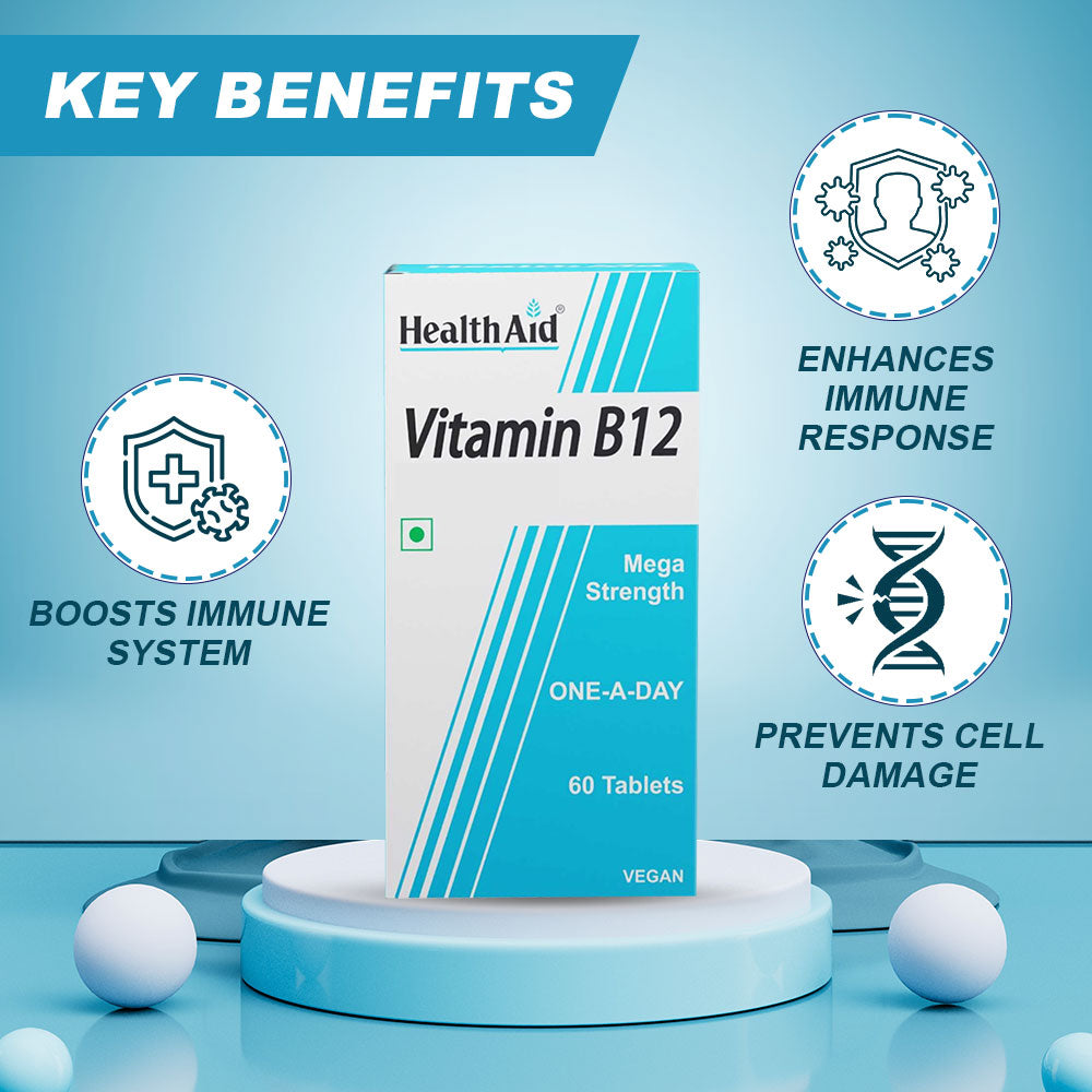 HealthAid Vitamin B12 1000mcg Tablets - 60 Tablets