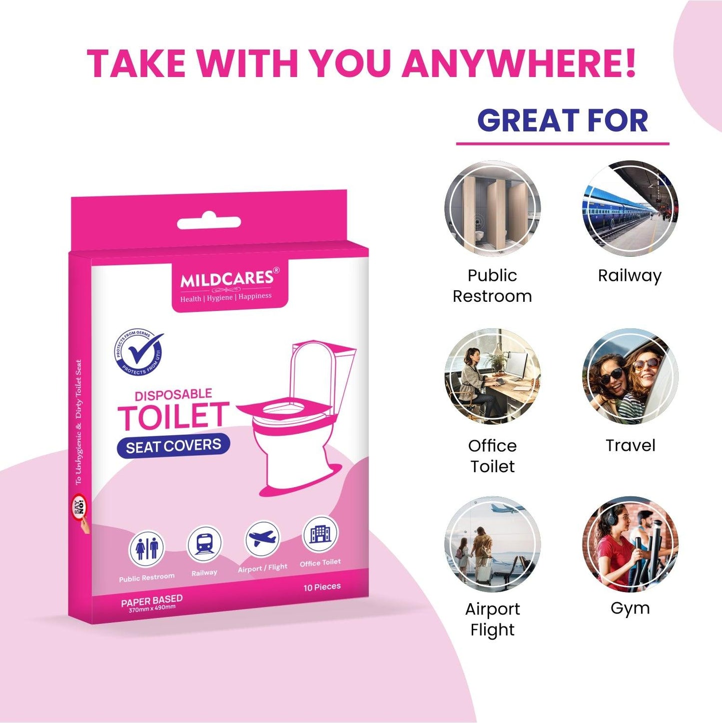 Gynocap Disposable Toilet Seat Covers – 10 Units