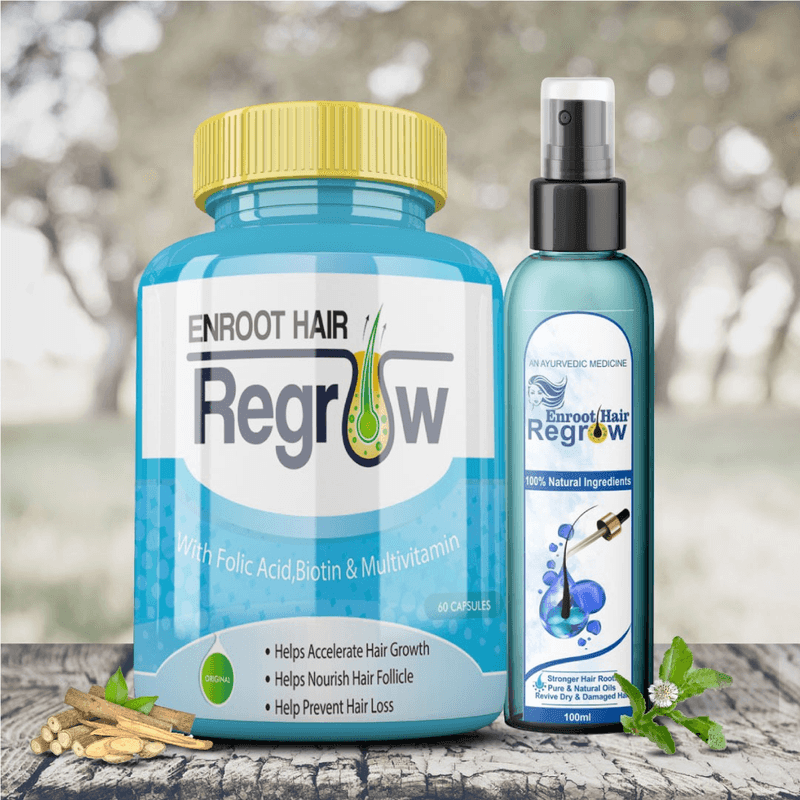Divya Shree Enroot Hair Regrow Capsule & Oil Nourish & Cleanse Hair Kit ( Combo Pack )