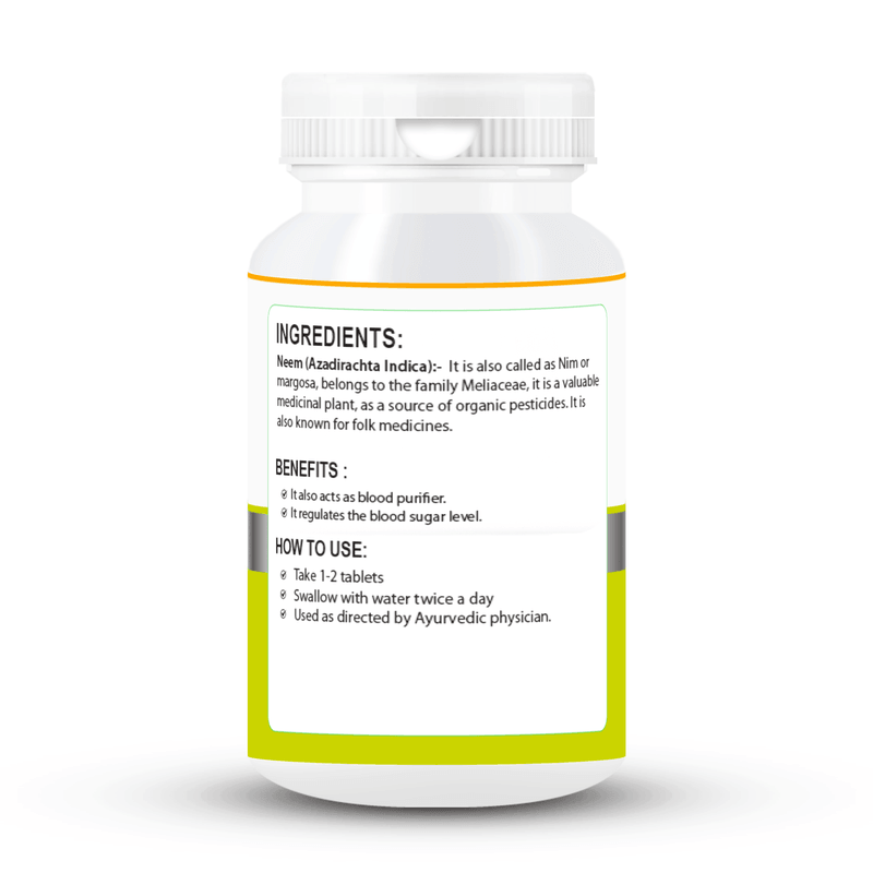 Zenius Neem Tablets - Natural Detox and Skin Health Tablets with Anti-Bacterial and Anti-Inflammatory Properties - 60 Tablets