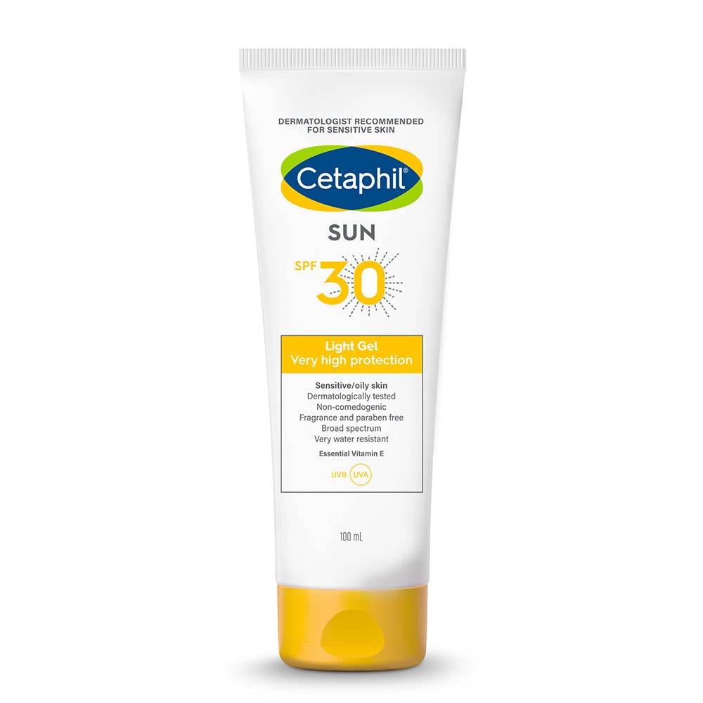 Cetaphil Sun Light High Protection Sunscreen Gel | SPF 30 Sensitive Oily Skin - 100ml Gel