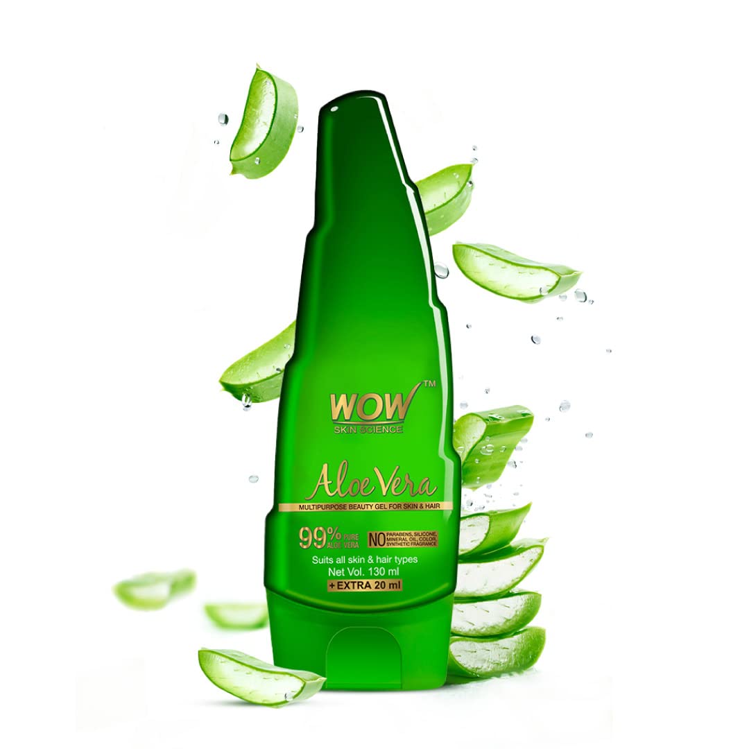 WOW Skin Science 99% Pure Aloe Vera Gel | Multipurpose Beauty Gel for Skin & Hair - 130ml