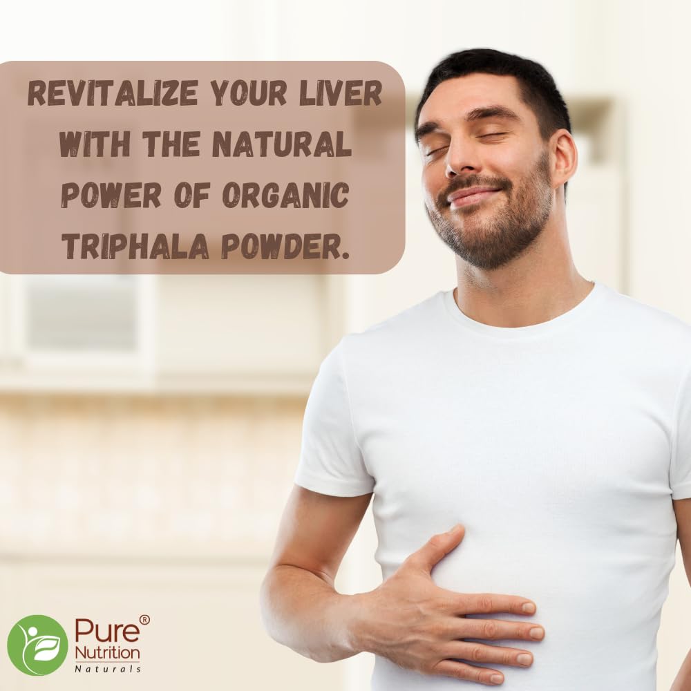 Pure Nutrition Organic Triphala Powder - 227g | 100% Pure and Natural | Supports Digestion, Detoxification, and Overall Wellness