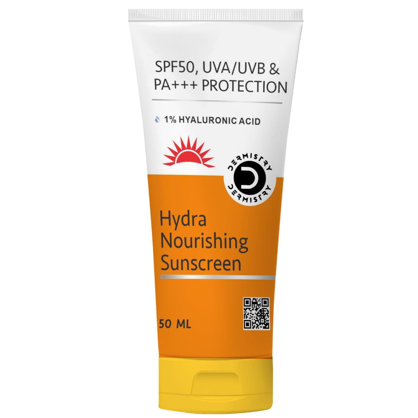 Dermistry Hydra Nourishing Sunscreen SPF-50 UVA/UVB and PA+++ Protection 1% Hyaluronic Acid Sunscreen SPF-50 Aqua Gel for Dry Skin