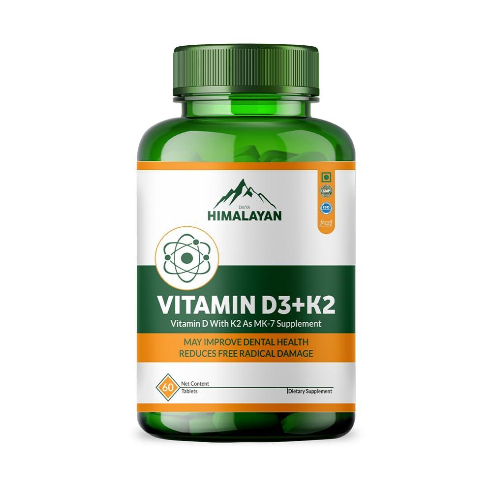 Divya Himalayan Vitamin D3 + K2 MK7 Tablet - 60 Tablets