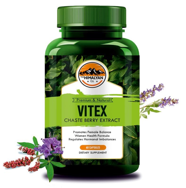THE HIMALYAN CO Vitex Chasteberry capsules Supplement for Women, Chasteberry Extract, Promotes Female Balance, Women Health Formula, Helps Sooth Symptoms of PMS and Menopause, 60 capsules